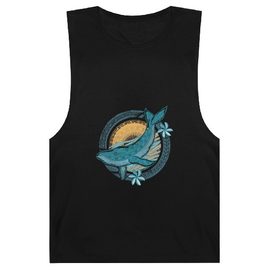 Circular Vintage Tribal Whale Dive Barnard Tanks