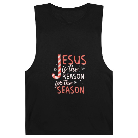 Jesus Is The Reason For The Season Candy Cane Chr Barnard Tanks