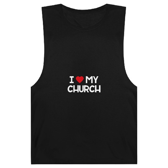 I Love My Church, Heart, Bible, Christian, Barnard Tanks
