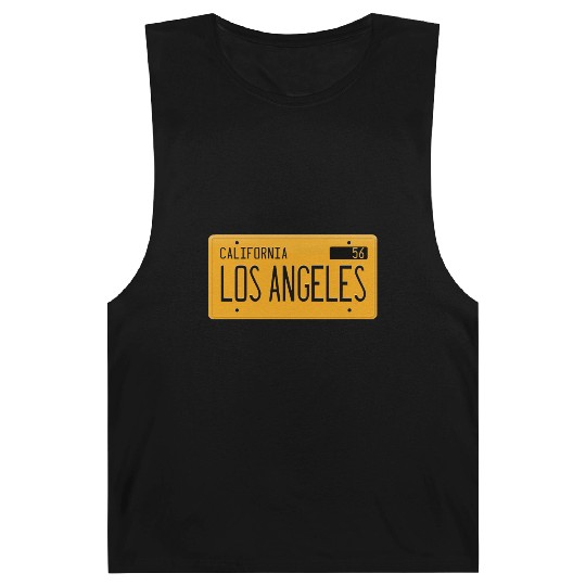 Los Angeles California 1956 yellow license plate Barnard Tanks