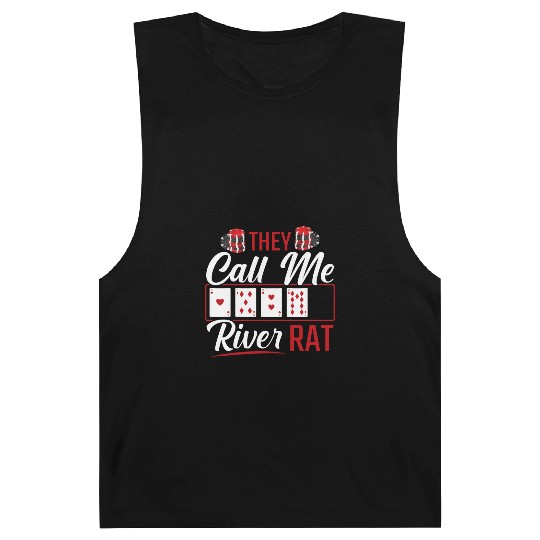 River Rat Funny Poker Player Texas Holdem Lucker Barnard Tanks