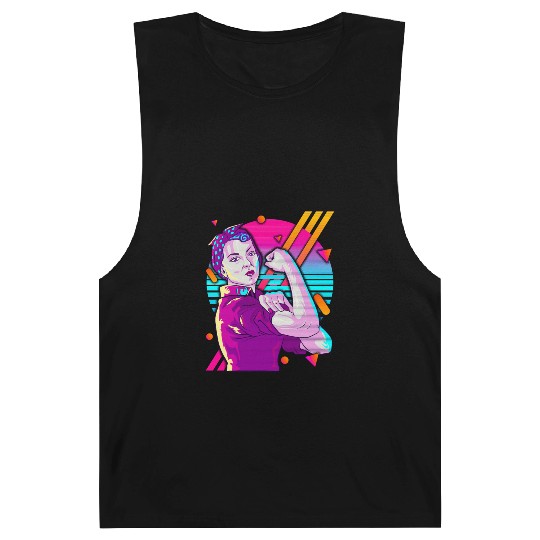 Rosie The Riveter Vaporwave Barnard Tanks