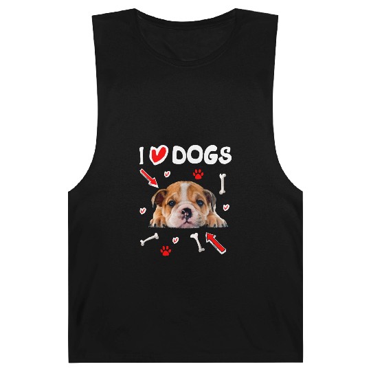 I Love Dogs Barnard Tanks English Bulldog Puppy Lover Owner