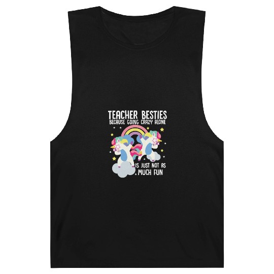 Funny Teacher Besties Goin Crazy Preschool Teacher Barnard Tanks