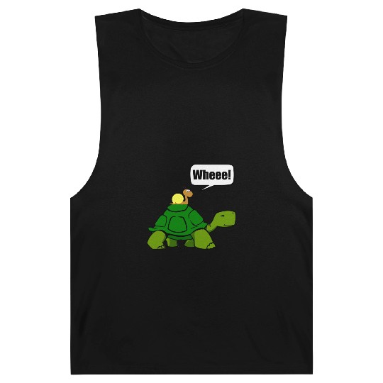 Snail Turtle Ride Cartoon Funny Barnard Tanks