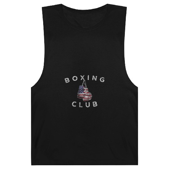 Boxing Club Vintage US Flag Boxing Gloves Barnard Tanks