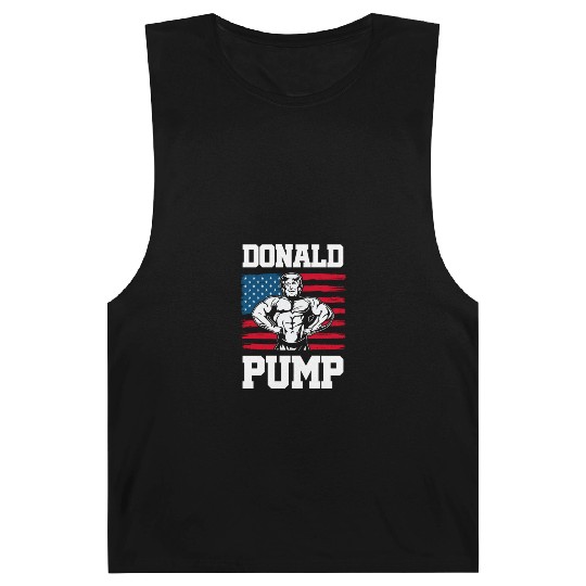 Donald Pump Trump Workout Patriotic Fitness Gym Fu Barnard Tanks