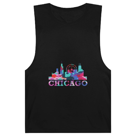 Chicago Skyline Impression US Souvenir Gift Idea Barnard Tanks