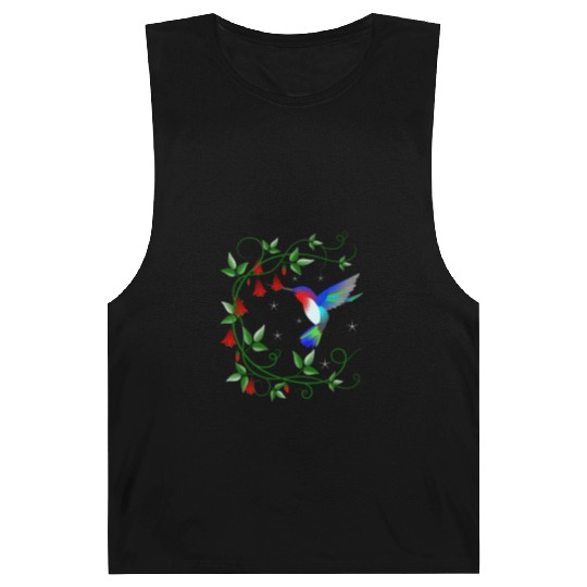 Hummingbird with red flowers Barnard Tanks