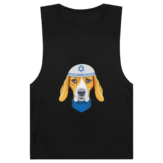 Cute Beagle Hanukkah Funny Dog Lover Jewish Gift Barnard Tanks