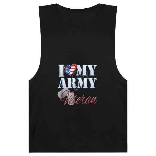 I Love My Army Veteran Patriotic Men Women Barnard Tanks