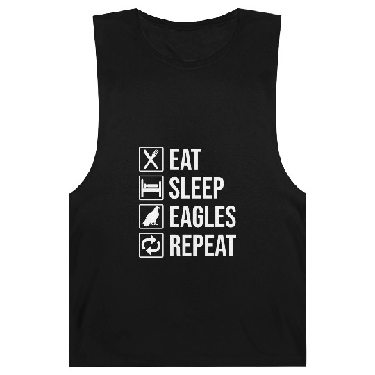 Eat Sleep Eagles Repeat Funny Bald Eagle Barnard Tanks