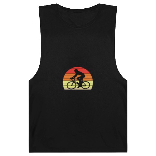 Retro sunset male cyclist Barnard Tanks
