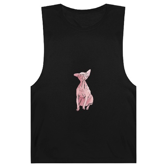 Funny Grumpy Nudee Cat - Hairless Sphynx Cat Sittin Barnard Tanks