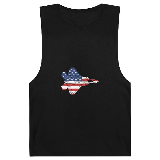 F-22 Raptor Fighter Jet Airplane American Flag F22 Barnard Tanks