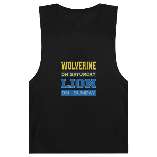Wolverine on Saturday Lion on Sunday Detroit Barnard Tanks