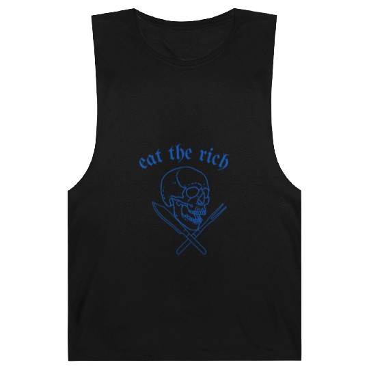 Eat The Rich - Skull and Cross Knives (blue) Barnard Tanks