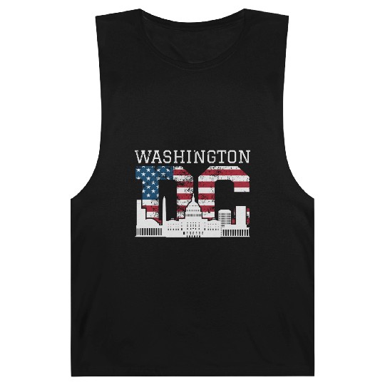 Washington Dc Capitol Hill Usa Flag Souvenir Gift Barnard Tanks