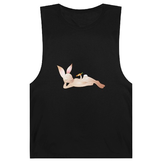 Relaxed rabbit with carrot is enjoying his life Barnard Tanks