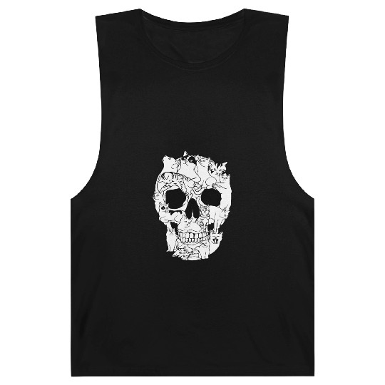 Cat Skull Kitty Skeleton Grunge Style Funny Cat Bo Barnard Tanks