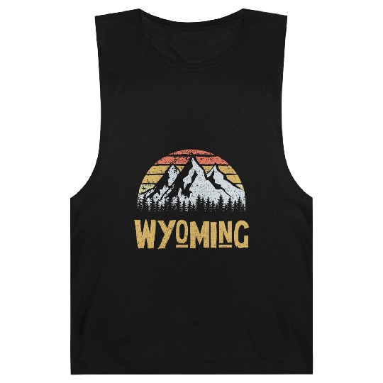 Vintage Retro Wy Wyoming Us Mountain State Barnard Tanks