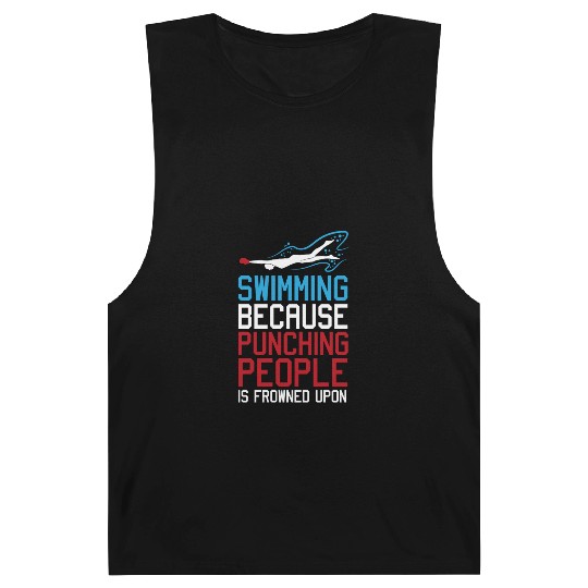 Funny Swimming Swimmer Swim Barnard Tanks