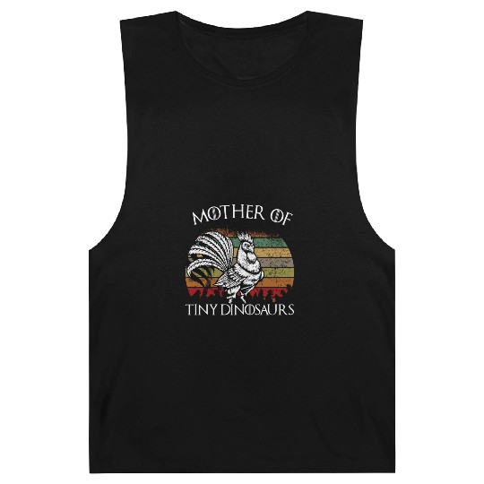 Funny chickens Mother of Tiny Dinosaurs gift sayin Barnard Tanks