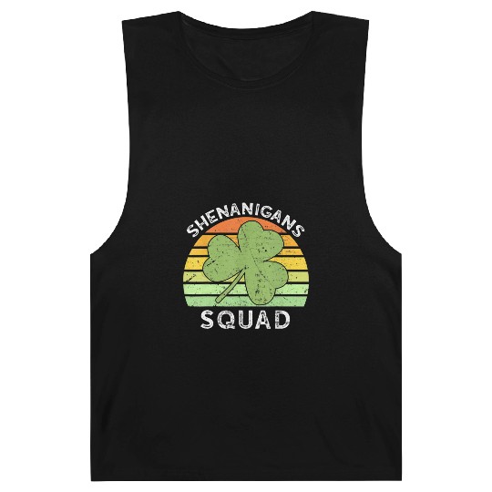 Shenanigans Squad Matching Vintage St Patricks Day Barnard Tanks
