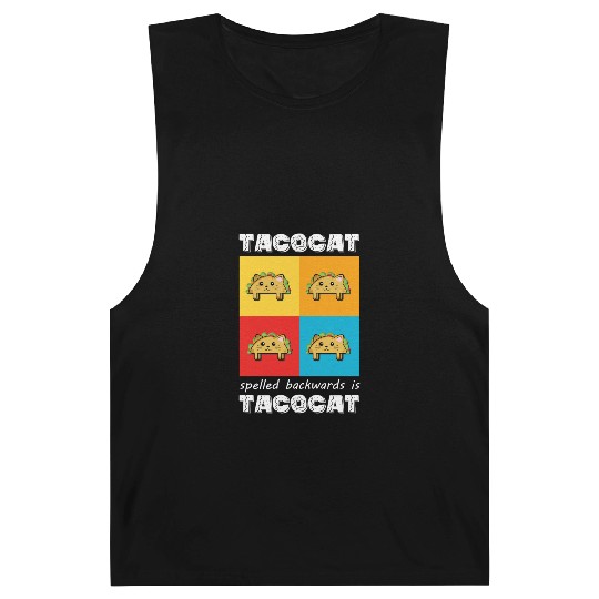 Funny Taco Cat Tacocat Spelled Backwards Palindrom Barnard Tanks