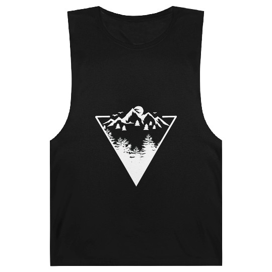 Triangle frame artwork with wilderness landscape Barnard Tanks