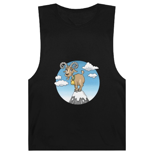 Mountain goat peaks with snow cartoon Barnard Tanks