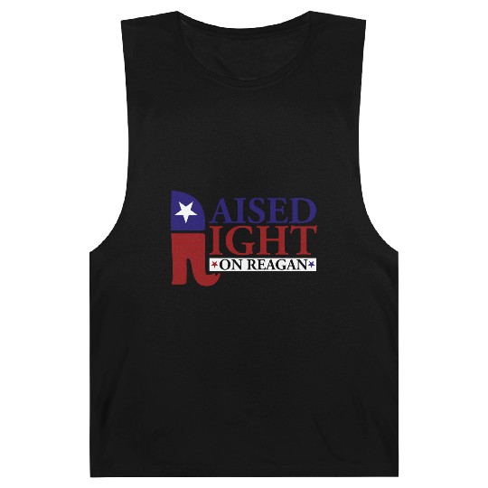 Raised Right On Reagan 80'S Nostalgia Barnard Tanks