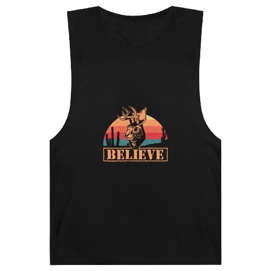 Believe in Jackalope Mythical Animal Jackrabbit Barnard Tanks