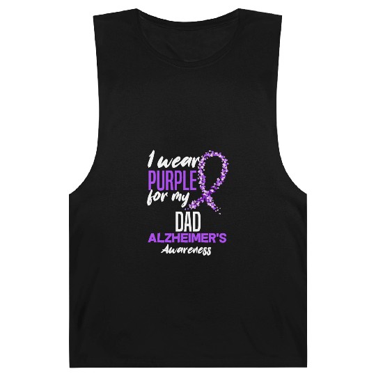 I Wear Purple For My Dad Alzheimer's Awareness Barnard Tanks