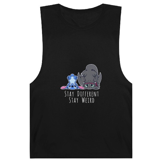 Stay Different Stay Weird Toothless And Stitch Barnard Tanks