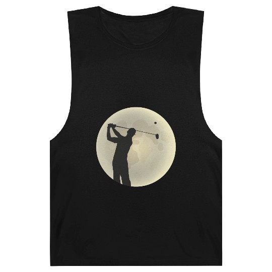 Golfer Silhouette Golf Golfer Moon Full Moon Barnard Tanks