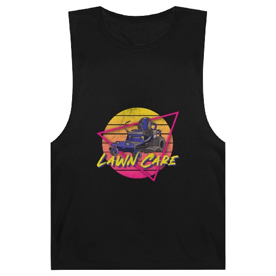 Funny Lawn Mower Mowing 80s Or 90s Yard Work Lawn Barnard Tanks