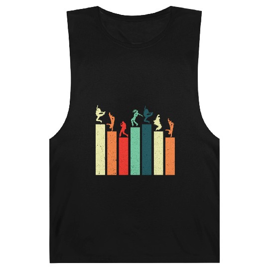 Break dancing Bboy poses Retro Vintage Hip Hop Barnard Tanks