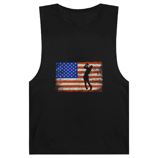 4th of July Golf American Flag Patriotic Barnard Tanks