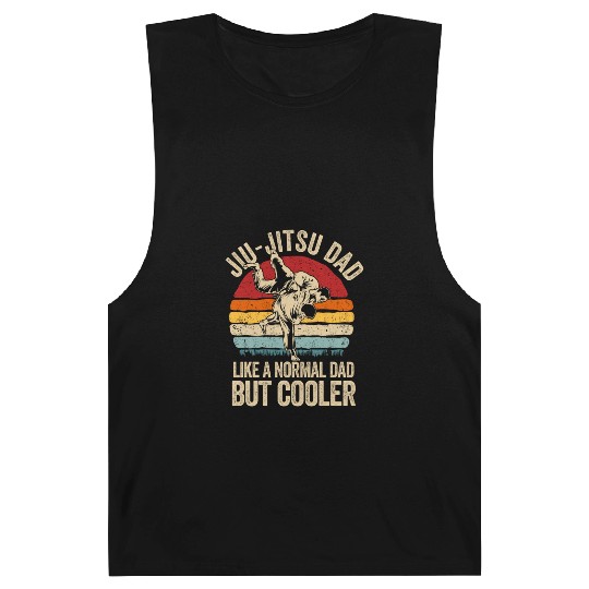 Retro Jiu-Jitsu Dad Barnard Tanks BJJ Men Father Vintage