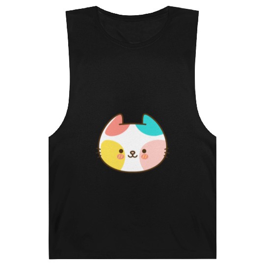 Kawaii Cat Head Multicolored Barnard Tanks