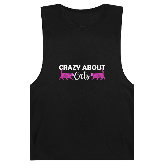 Crazy about cats - Cat lover - Cat owner gift Barnard Tanks