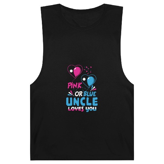 Baby Pink Blue Uncle Loves You Gender Reveal Barnard Tanks