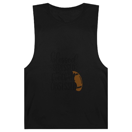 Football Game Day - Blessed Stressed Obsessed Barnard Tanks