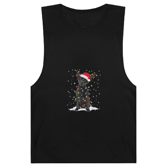 Black Lab Labrador Christmas Tree Light Pajama Dog Barnard Tanks