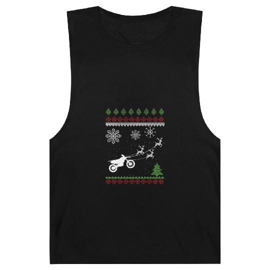 Motocross Deer Bike Motorcycle Ugly Christmas Gift Barnard Tanks