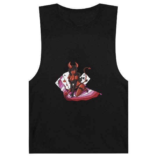 Lesbian Cool Devil Women Colors Of Lesbian Flag Barnard Tanks