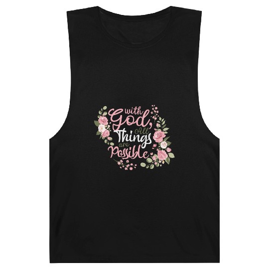 With God All Things Are Possible Jesus Christian Barnard Tanks