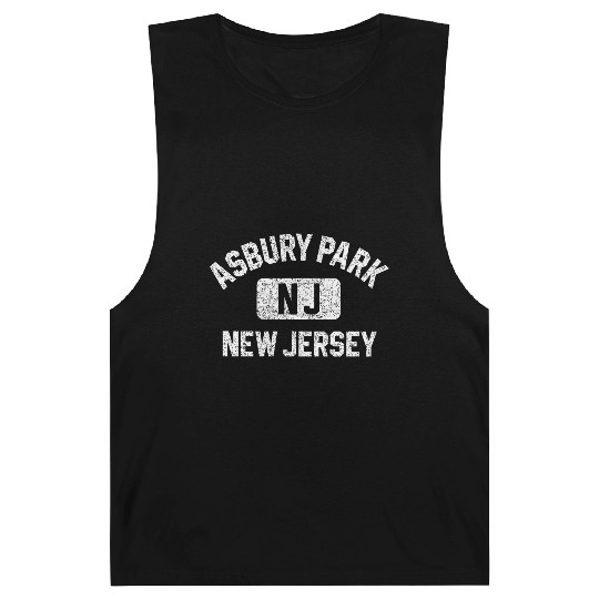 Asbury Park Nj New Jersey Gym Style Distressed Whi Barnard Tanks