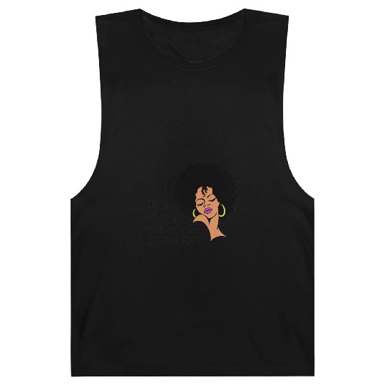 Black Queen Lady Curly Natural African American Barnard Tanks